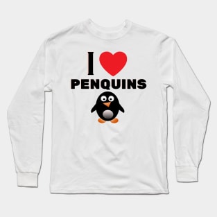 I Love Penquins T-shirt Long Sleeve T-Shirt